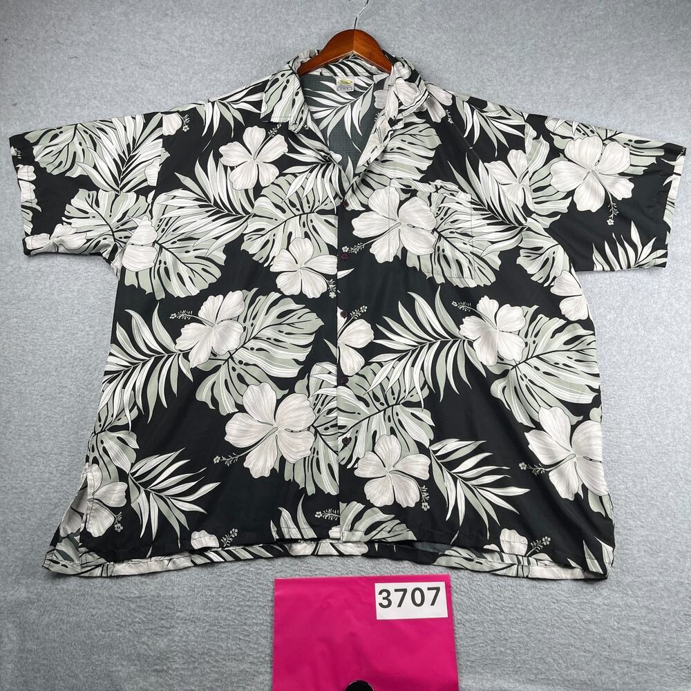 Rima Tropical Print Shirt 3XL Casual Lightweight Button Up Short Sleeve Mens
